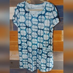 Komil T-shirt Dress M Blue Tie-Dye